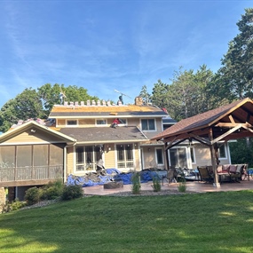 River Falls home during Class 3 shingle roof installation