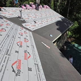 Roof underlayment installed during River Falls roof replacement