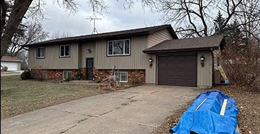 Exterior of Tan Split Level Home