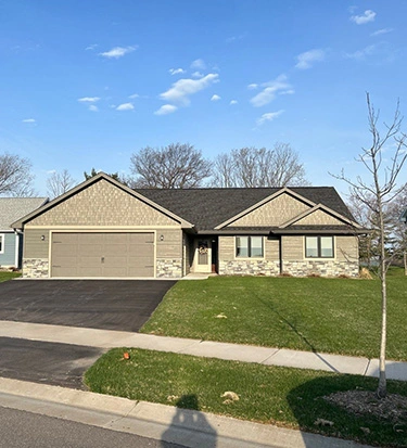 Exterior of Light Tan House